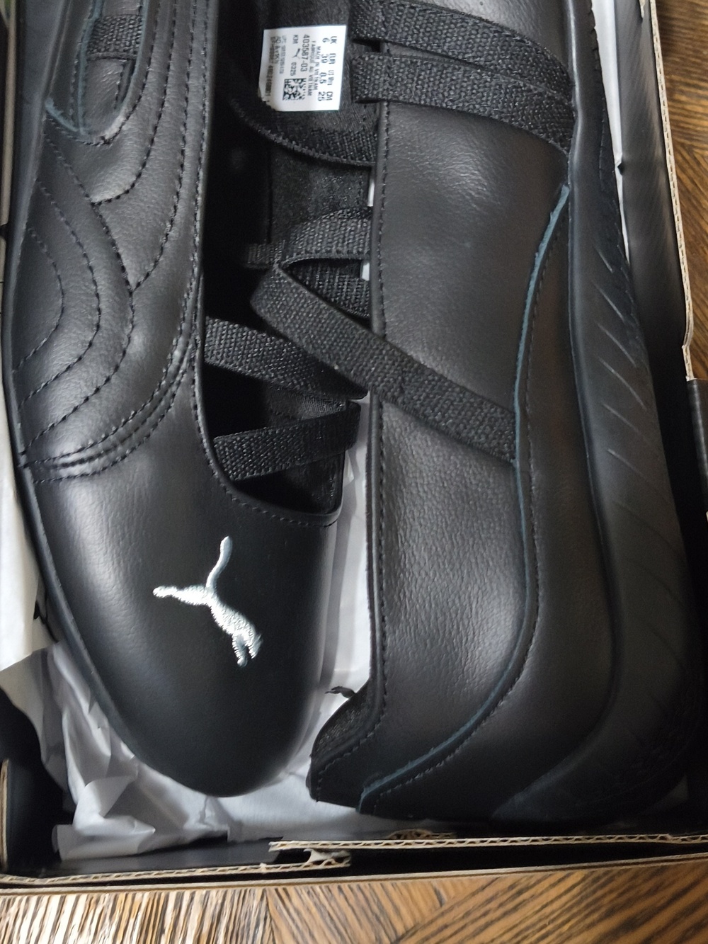 Puma Black Speedcat Ballet Flats with White Logo - Picture 5 of 6
